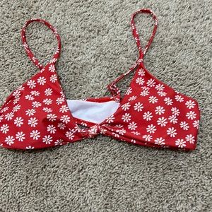 Cute floral red bikini top